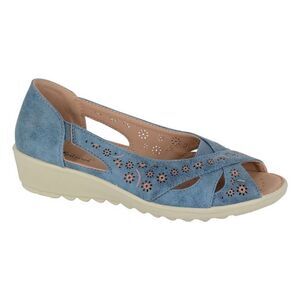 Boulevard Womens/Ladies Peep Toe Casual Shoes / Blue